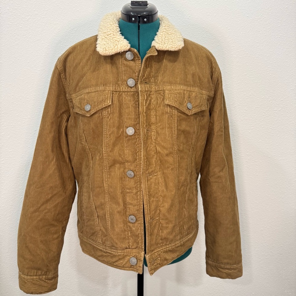 American Eagle Outfitters Brown Corduroy Jacket with Sherpa Collar